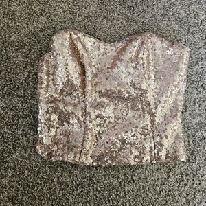 Watter&Watters Pink Sequin Strapless Top